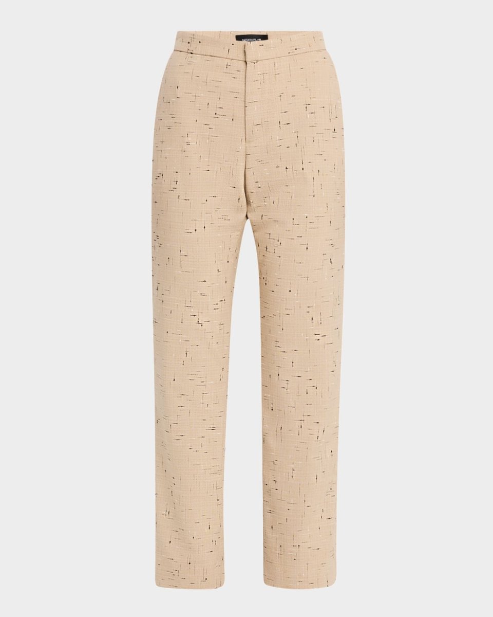 Cropped Slim-Fit Donegal Tweed Trousers